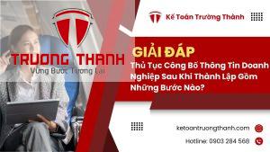 Thủ Tục Công Bố Thông Tin Doanh Nghiệp Sau Khi Thành Lập Gồm Những Bước Nào?