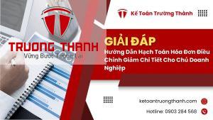 Hướng Dẫn Hạch Toán Hóa Đơn Điều Chỉnh Giảm Chi Tiết Cho Chủ Doanh Nghiệp