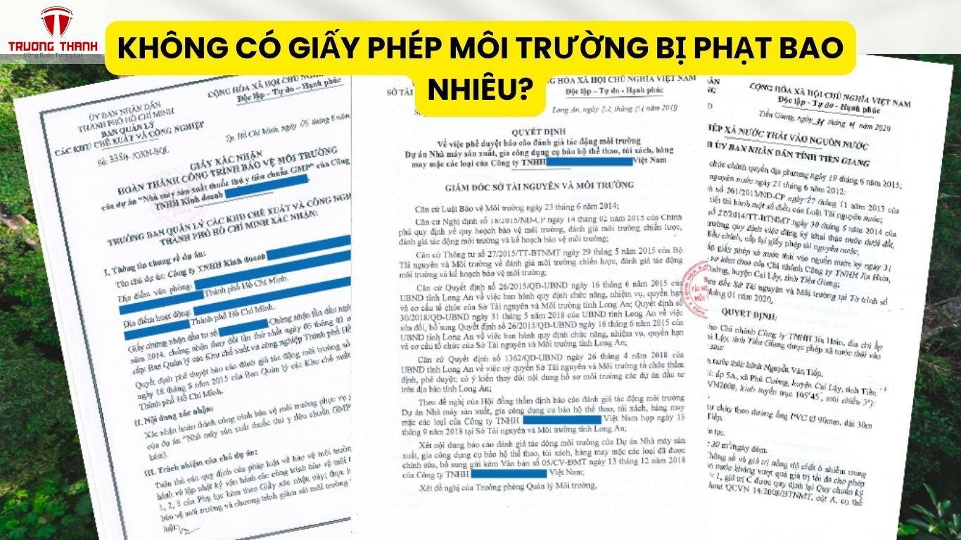 Không Có Giấy Phép Môi Trường Bị Phạt Bao Nhiêu?
