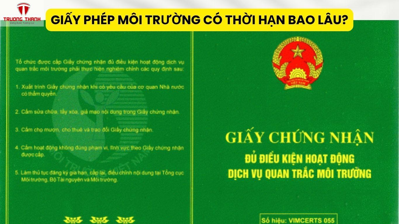 Giấy Phép Môi Trường Có Thời Hạn Bao Lâu?
