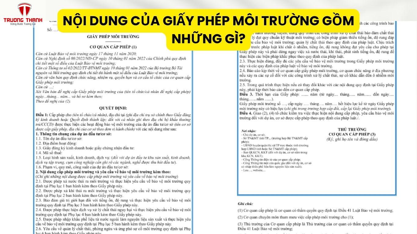 Nội Dung Của Giấy Phép Môi Trường Gồm Những Gì?