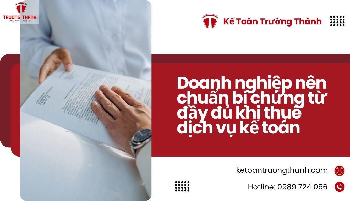 Thuê dịch vụ kế toán có cần cung cấp chứng từ không?