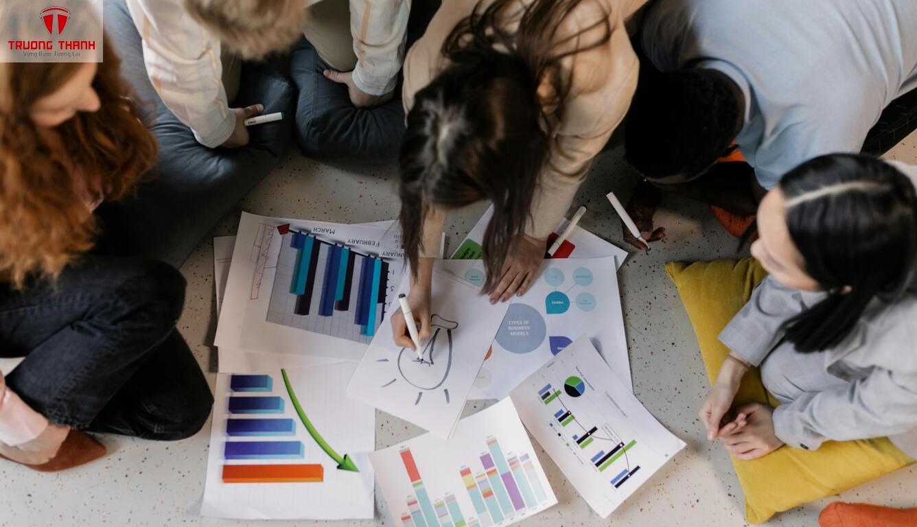 Minh họa brainstorming ý tưởng và mô hình kinh doanh phù hợp